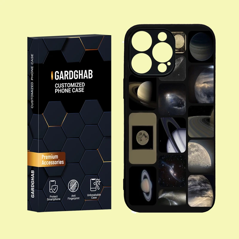 کاور گارد قاب مدل دور ژله ای پشت گلس کهکشان  مناسب برای گوشی موبایل  اپل  iPhone 16 Pro Max