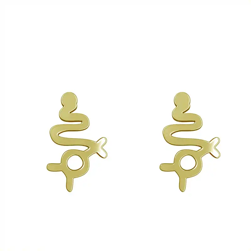 گوشواره طلا 18 عیار زنانه مدوپد مدل هندسی کد GA1-16164