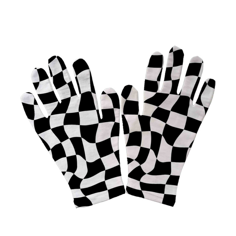 دستکش زنانه مدل شطرنجی گرانج فانتزی کد GL035