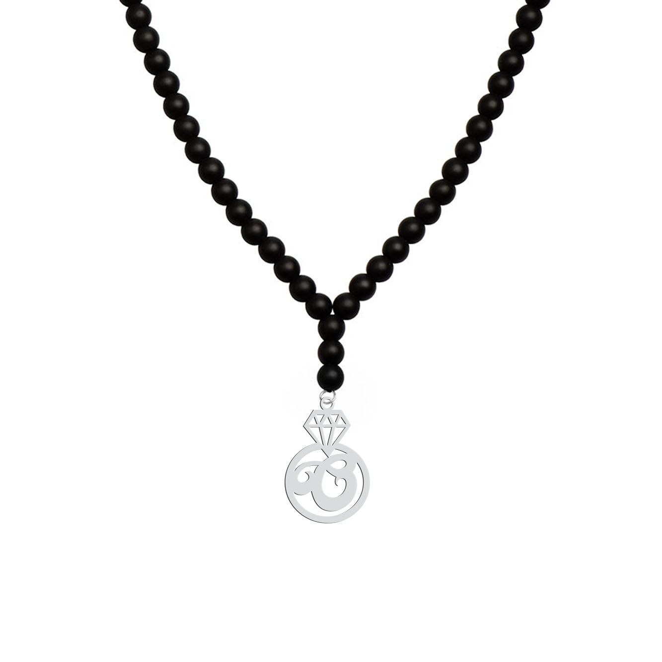 گردنبند نقره زنانه هایکا مدل الماس و حرف O کد n.ha1-849