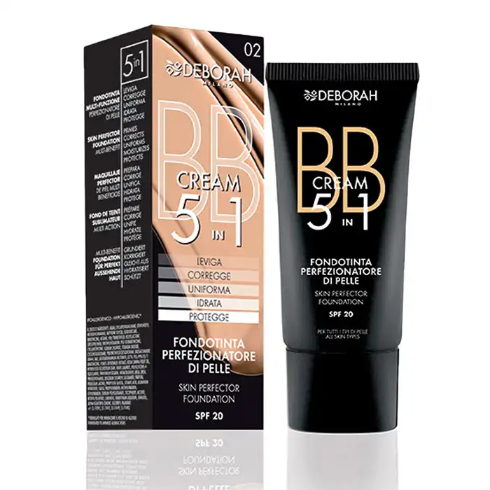 کرم پودر BB دبورا مدل 5IN1 شماره 02 حجم 30 میلی لیتر