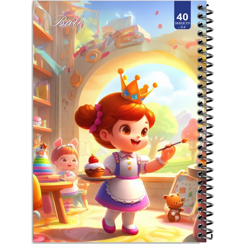 دفتر نقاشی 40 برگ انتشارات بله طرح دخترانه کد A4-K772