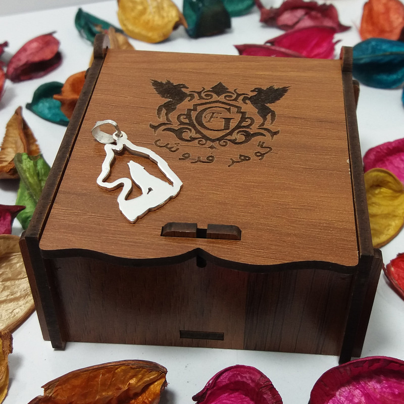 آویز گردنبند نقره مدل گرگ تو در تو