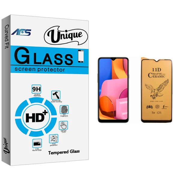 محافظ صفحه نمایش سرامیکی ای اف اس مدل Unique Glass مناسب برای گوشی موبایل سامسونگ Galaxy A20s