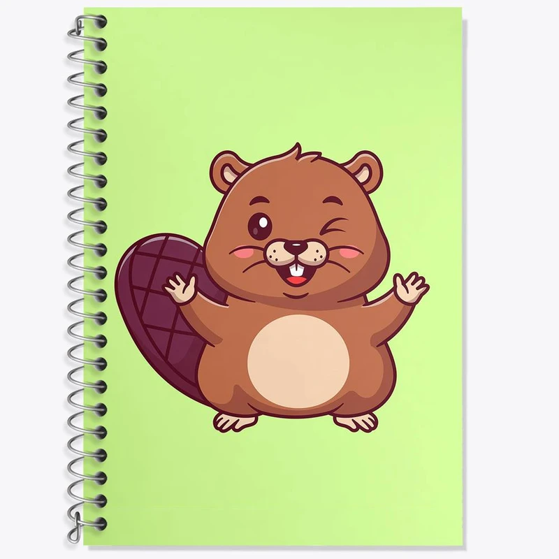 دفتر زبان 50 برگ خندالو مدل سه خط طرح حیوانات بامزه سمور کد 29713