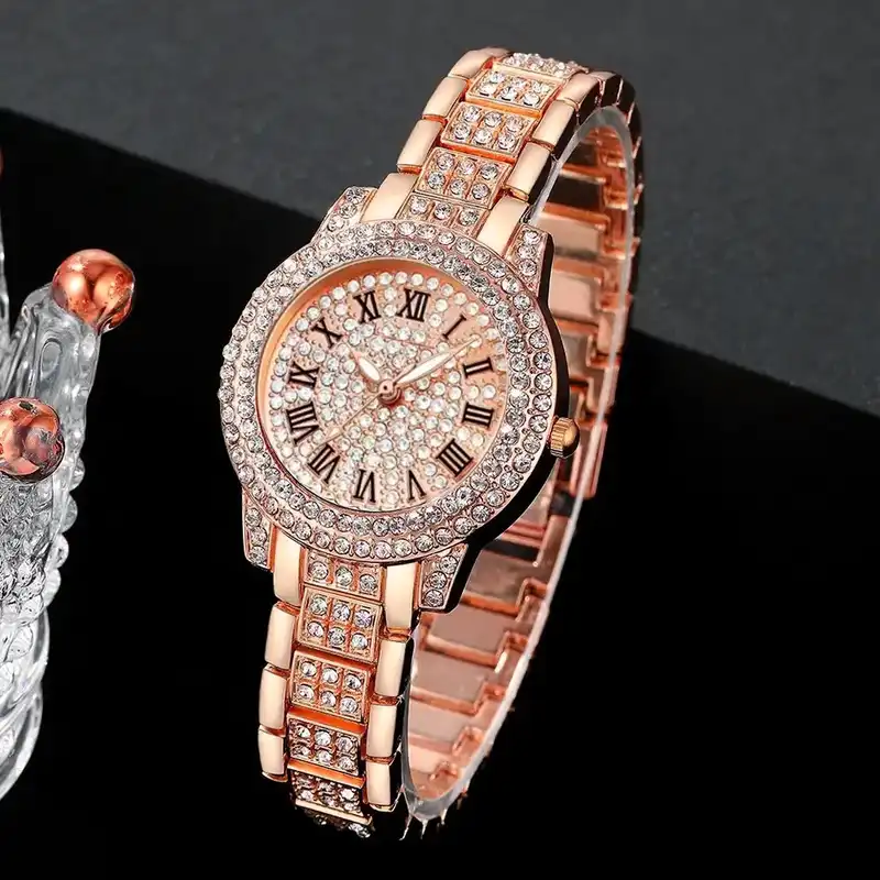 ساعت مچی عقربه ای زنانه مدل الماس لوکس کد ROZ22
