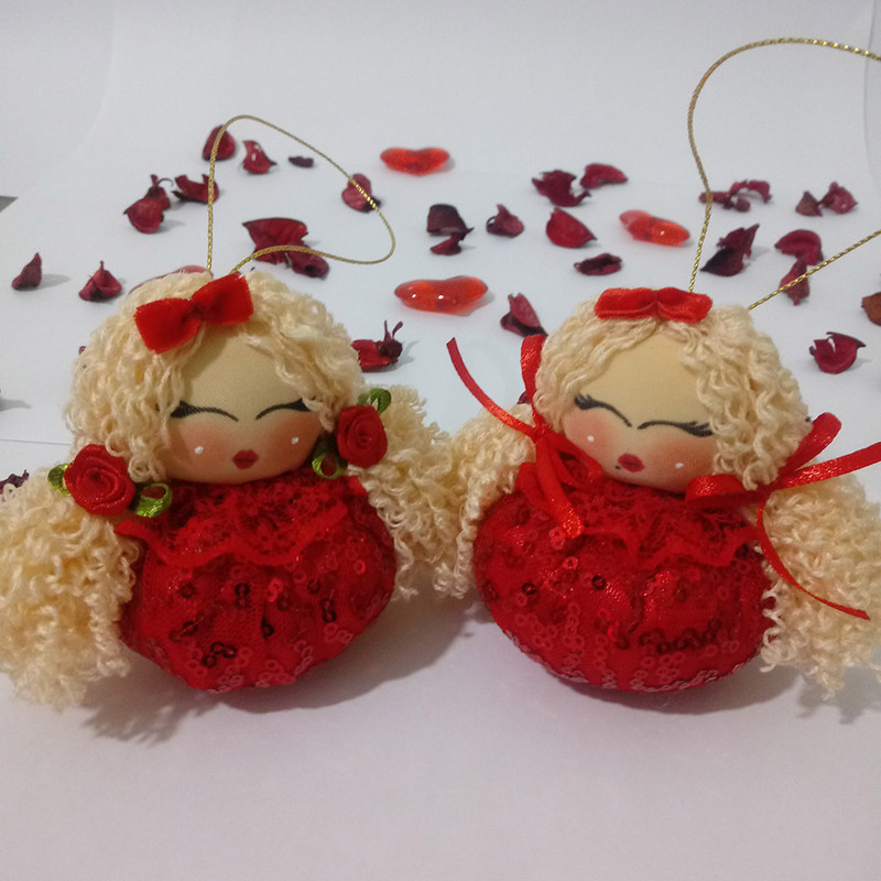 عروسک تزئینی طرح دختر عشق ارتفاع 9 سانتی متر