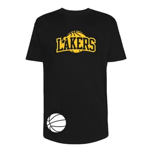تی شرت لانگ آستین کوتاه مردانه مدل LAKERS کد P008 رنگ مشکی