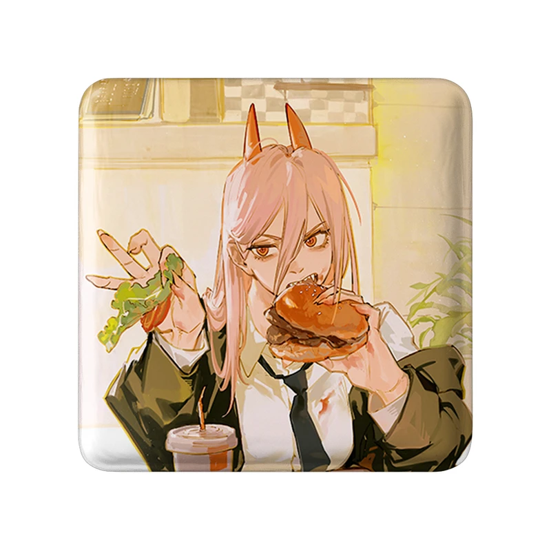 مگنت خندالو طرح پاور انیمه مرد اره ای Chainsaw Man  مدل مربعی کد 22308