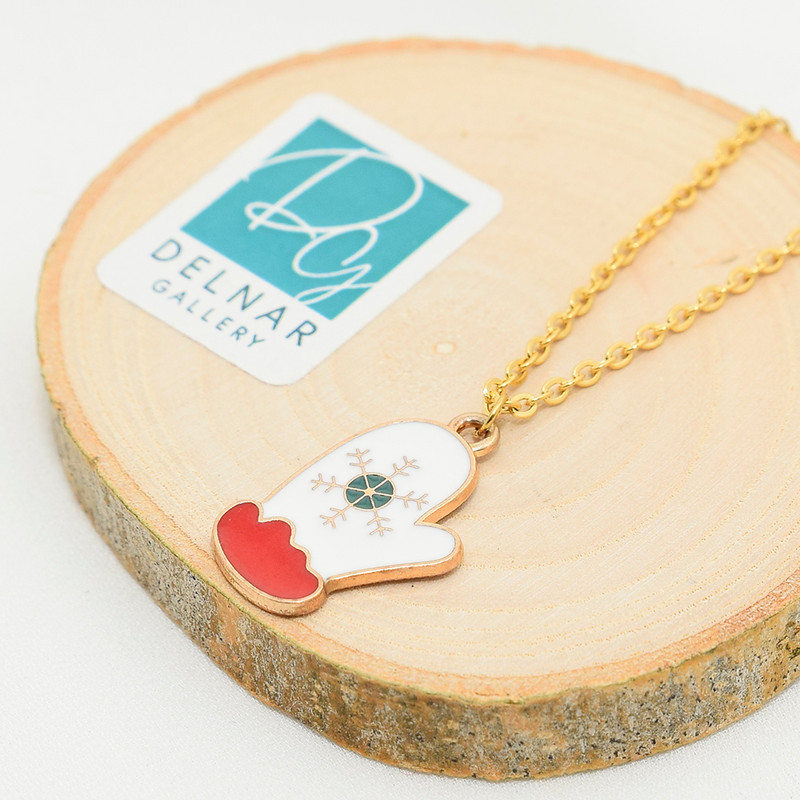 گردنبند دخترانه دلنار گالری مدل دستکش کریسمسی گردنبند دخترانه دلنار گالری مدل دستکش کریسمسی