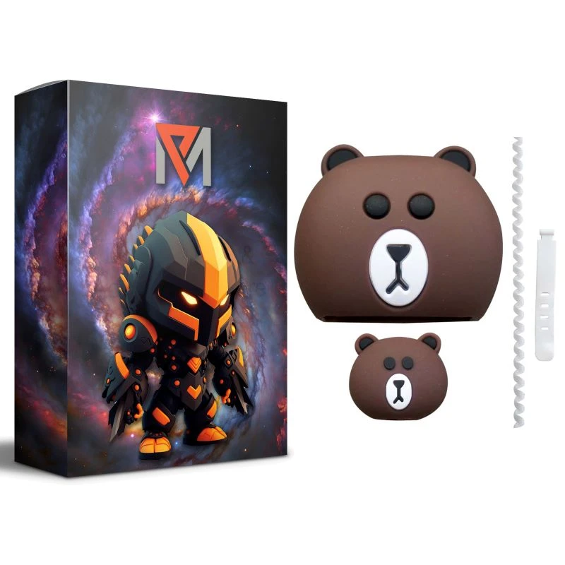 محافظ شارژر دیواری ام پی مدل خرس قهوه ای مجموعه 4 عددی