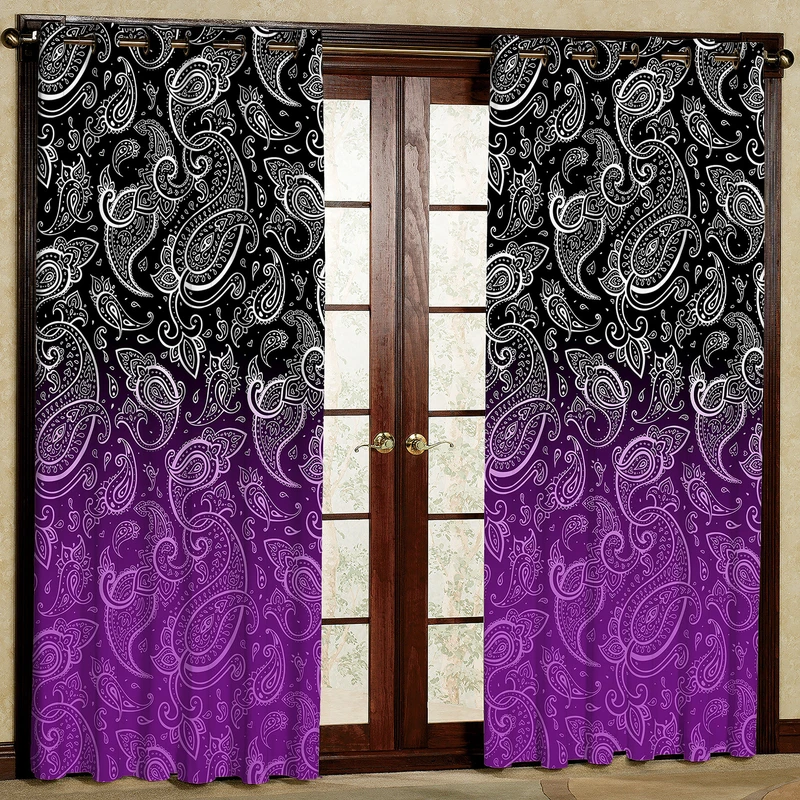 پرده مدل بته جقه مخمل پانچی کد 4302e سایز 200x140 سانتی متر