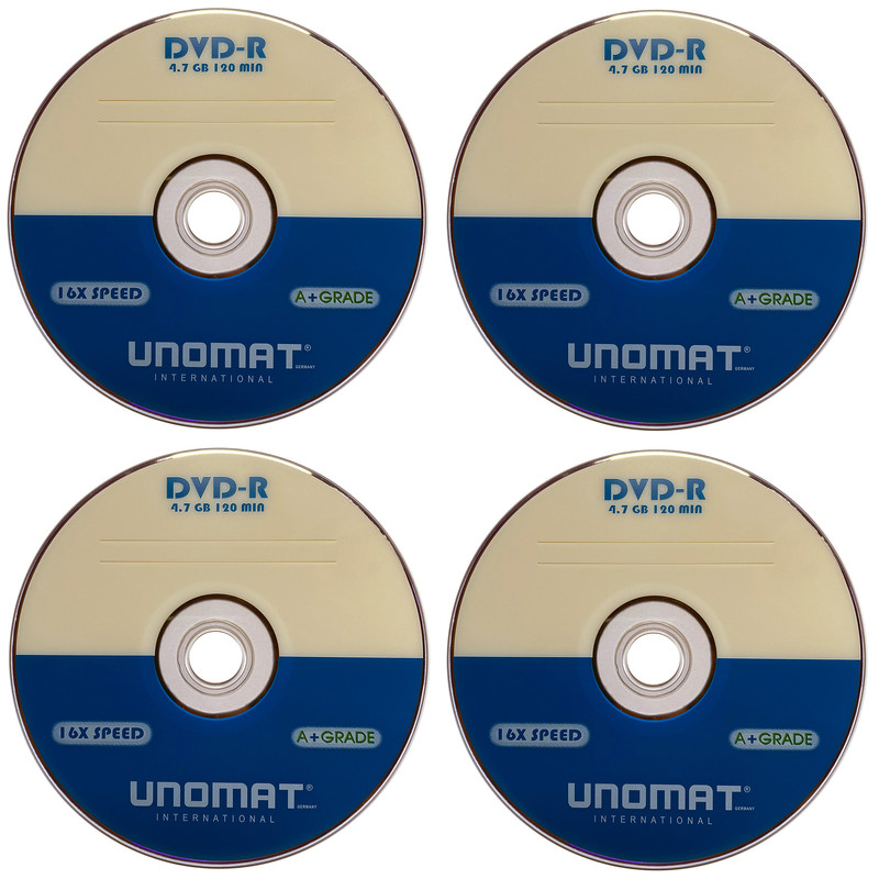 دی وی دی خام یونومات مدل DVD - R بسته 4 عددی