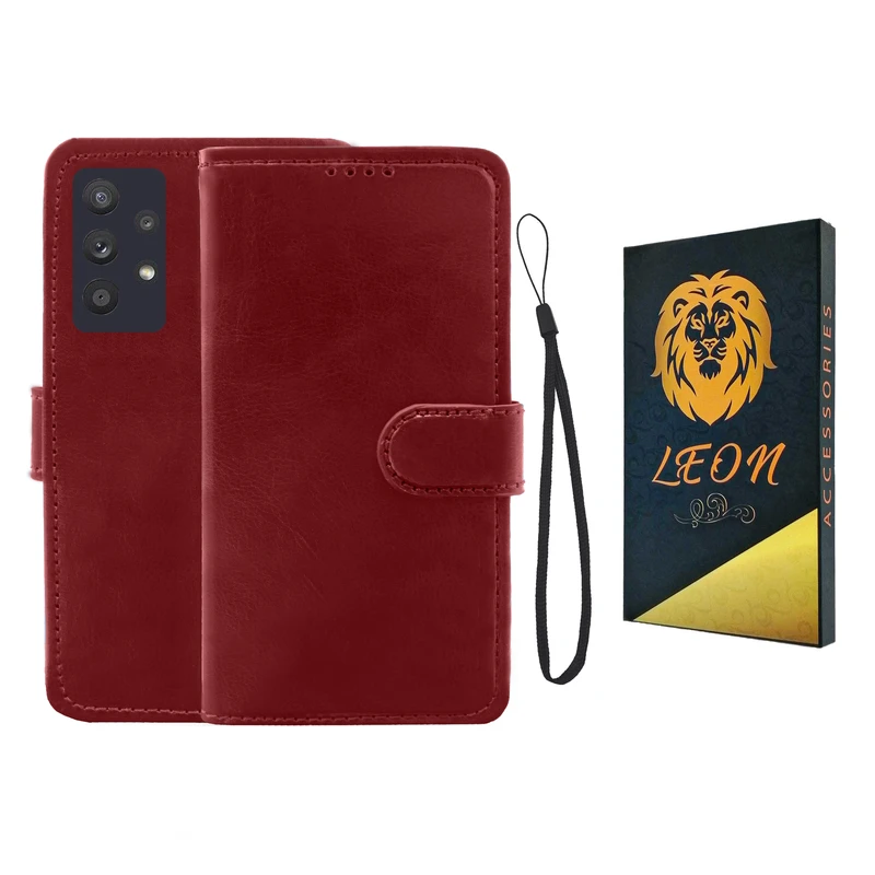 کیف کلاسوری مدل لئون Kiif_1 مناسب برای گوشی موبایل سامسونگ Galaxy A23 5G به همراه بند آویز