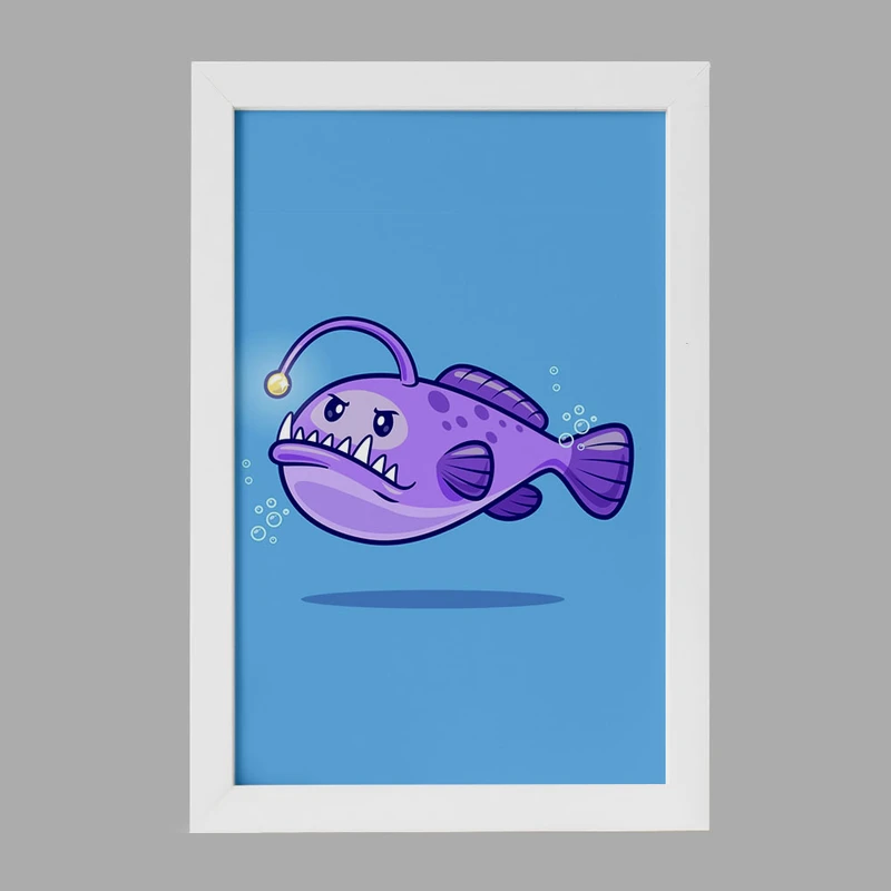 تابلو خندالو مدل حیوانات بامزه قلابچه ماهی کد 29702