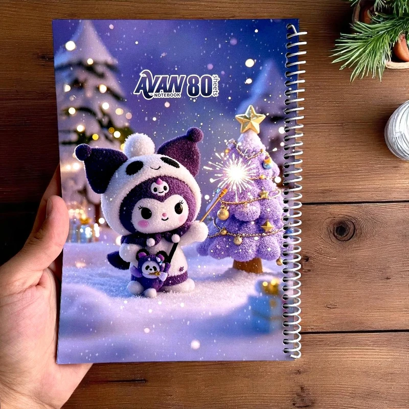 عکس شماره 14 : دفتر مشق 80 برگ آوان مدل حاشیه دار طرح کرومی زمستان کد lf1