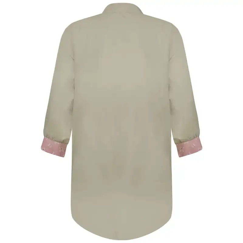 مانتو زنانه مدل پیراهنی رنگ کرم