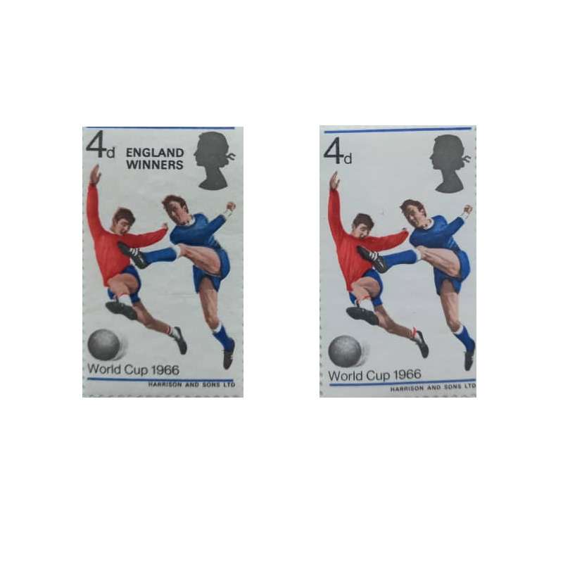 تمبر یادگاری مدل سورشارژ فوتبال انگلیس بسته 2 عددی