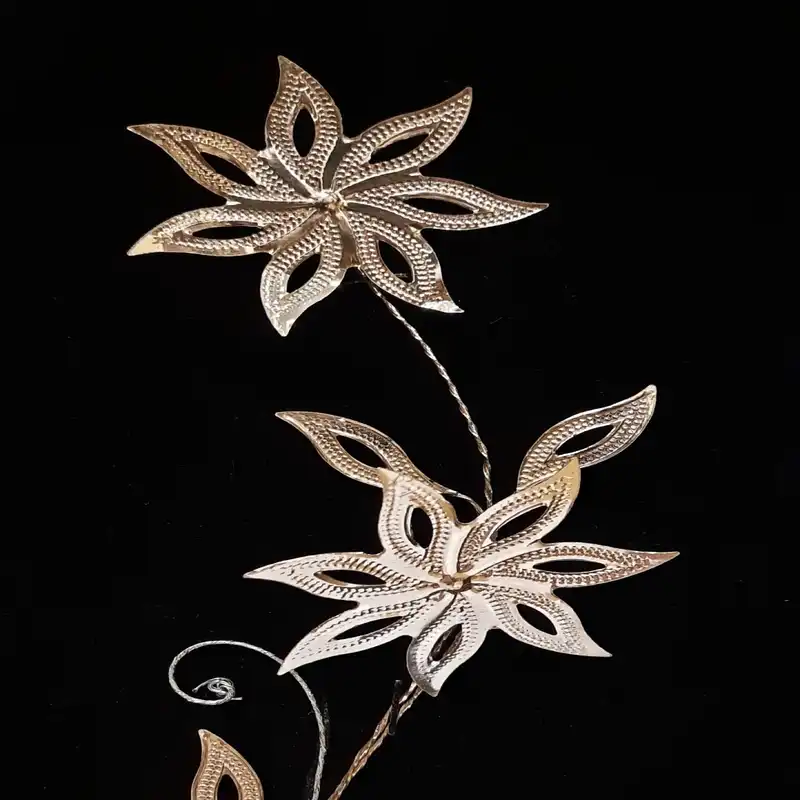 تابلو ملیله کاری طرح گل نقره  کد F-50