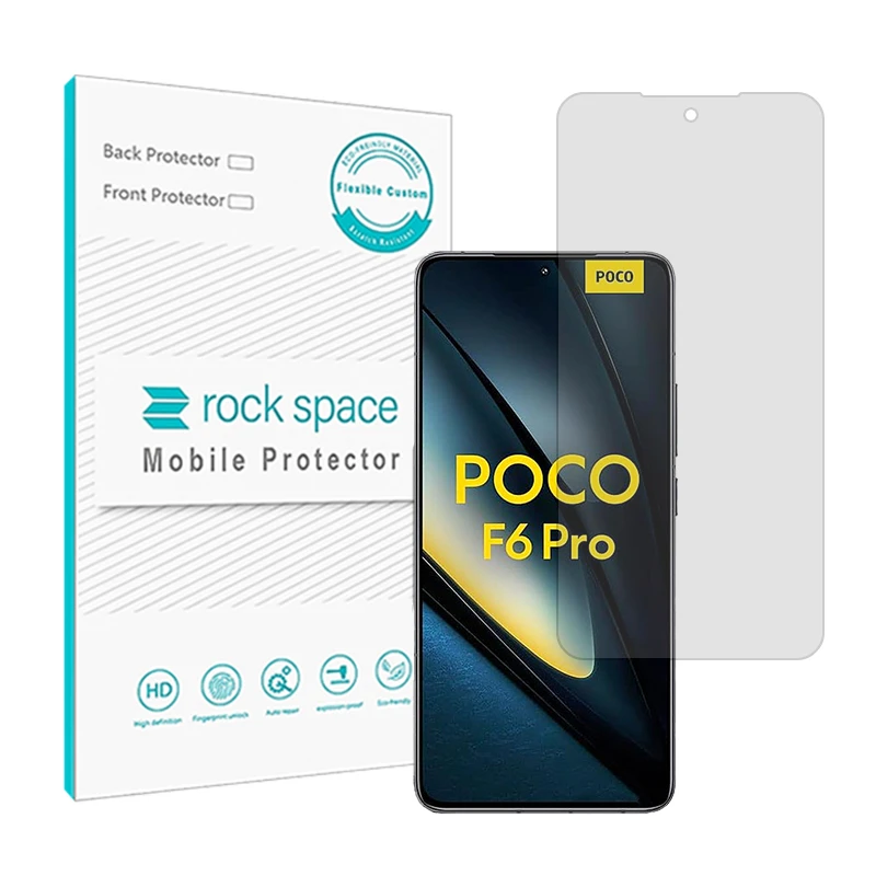 محافظ صفحه نمایش شفاف راک اسپیس مدل Resistant مناسب برای گوشی موبایل شیائومی Poco F6 Pro