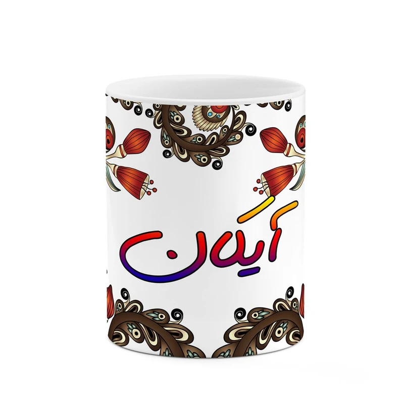 ماگ کاکتی مدل اسم آیکان طرح سنتی گل و بته کد mgh44038