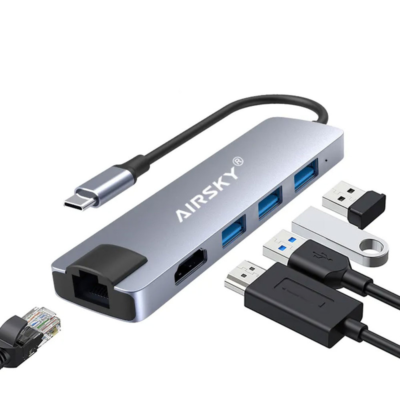 هاب 5 پورت USB-C ایراسکای مدل HC-13M