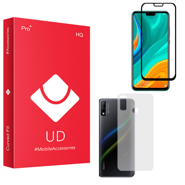 محافظ صفحه نمایش یو دی مدل HQ مناسب برای گوشی موبایل هوآوی Y8S به همراه محافظ پشت گوشی