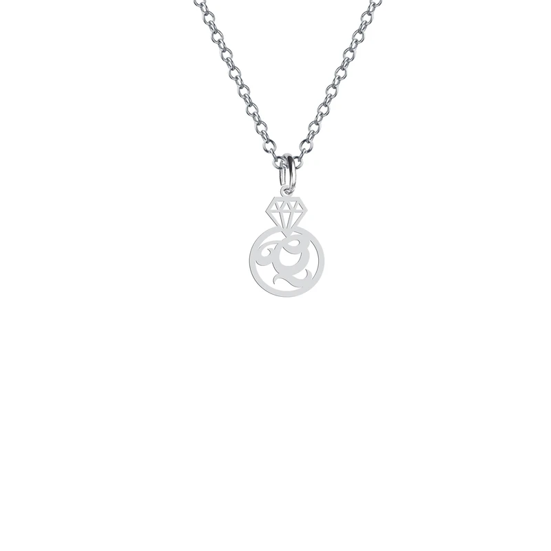 گردنبند هایکا طرح الماس و حرف Q مدل s.ha2-851