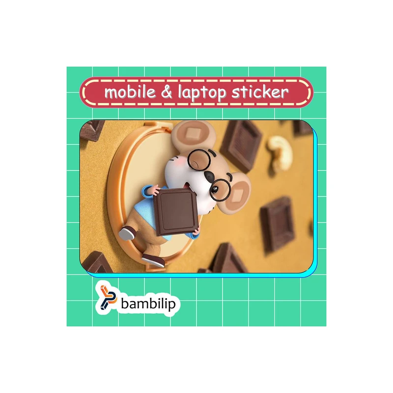 استیکر بامبیلیپ مدل کارت عابر طرح موش شکلات خور کد 7175781