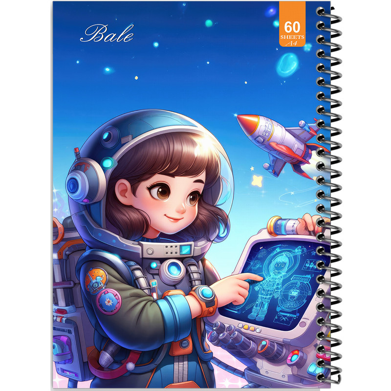 دفتر نقاشی 60 برگ انتشارات بله طرح فانتزی دختر فضانورد کد A4-O456