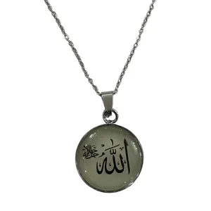 گردنبند مدل استیل طرح رزین شب نما کد al110