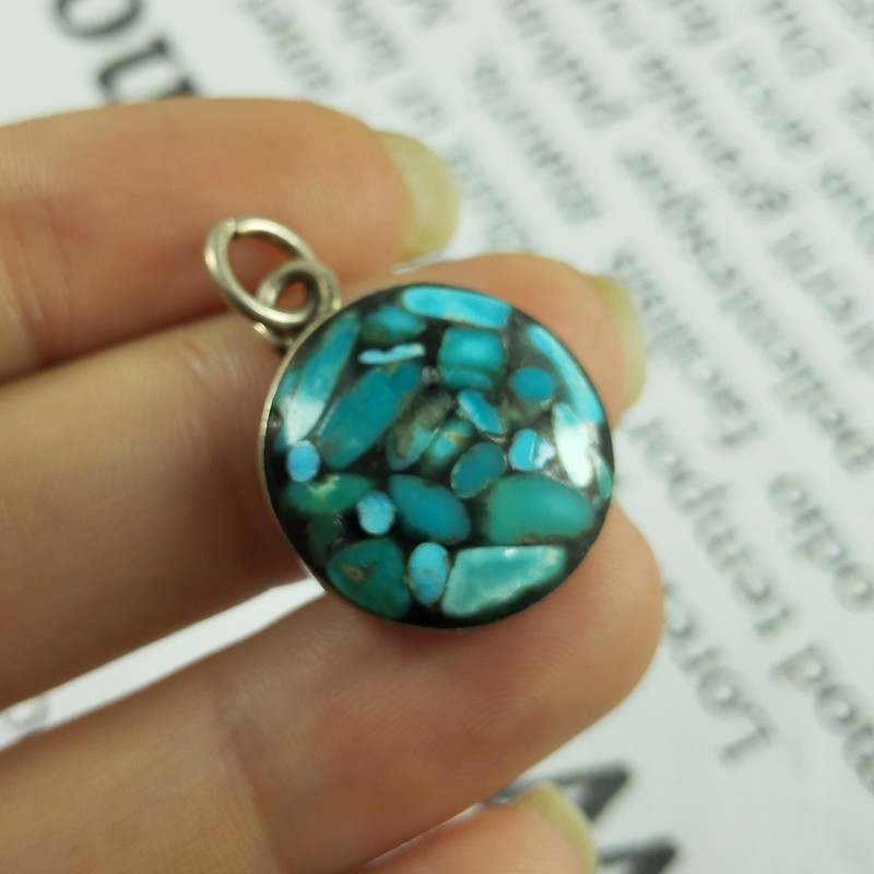 آویز گردنبند نقره زنانه سلین کالا مدل فیروزه کد 123