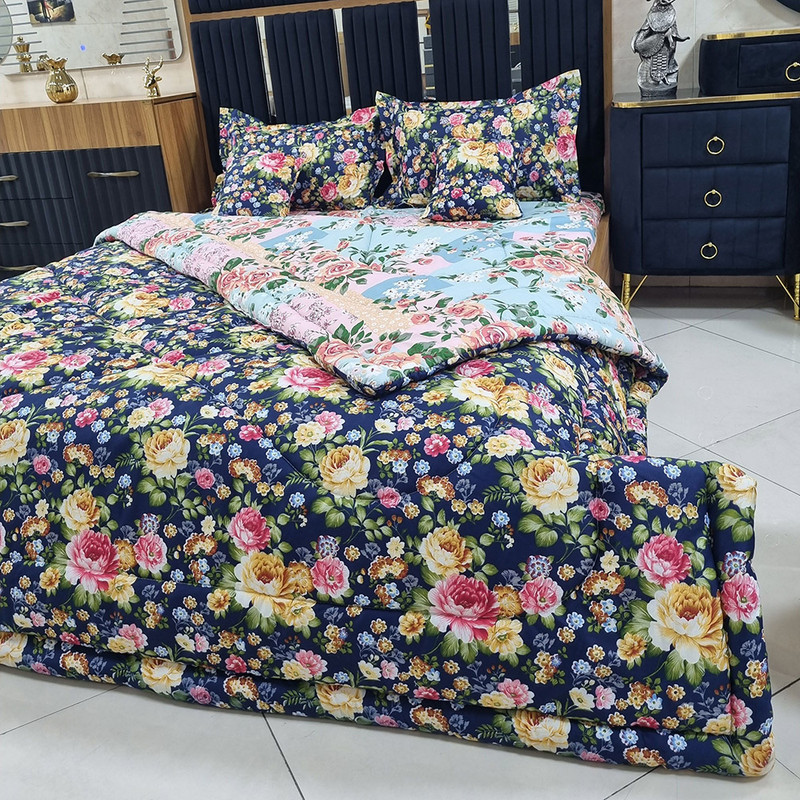 سرویس روتختی مدل نخ کتان 2 نفره 6 تکه