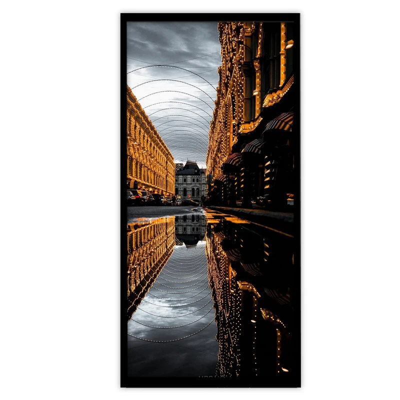 تابلو بکلیت طرح منظره شهر و باران مدل B-S3387