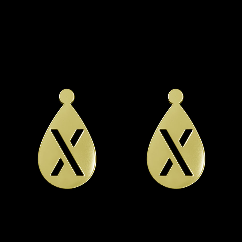 گوشواره طلا 18 عیار زنانه مدوپد مدل حرف x کد GA1-13137