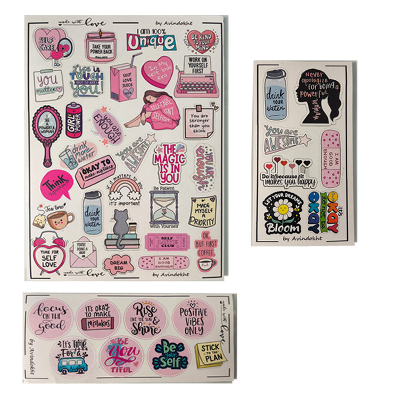 برچسب مدل بولت ژورنال و اسکرب بوک طرح self love  مجموعه سه عددی