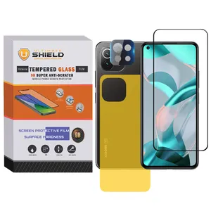 محافظ لنز دوربین آلتیمیت شیلد مدل 3D-FT مناسب برای گوشی موبایل شیائومی Mi 11 lite 5G / 11 lite 5G ne به همراه محافظ صفحه نمایش و محافظ پشت گوشی
