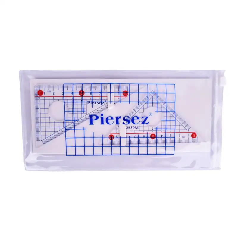 ست خط کش پییرسز مدل سالید کد 01 مجموعه 4عددی