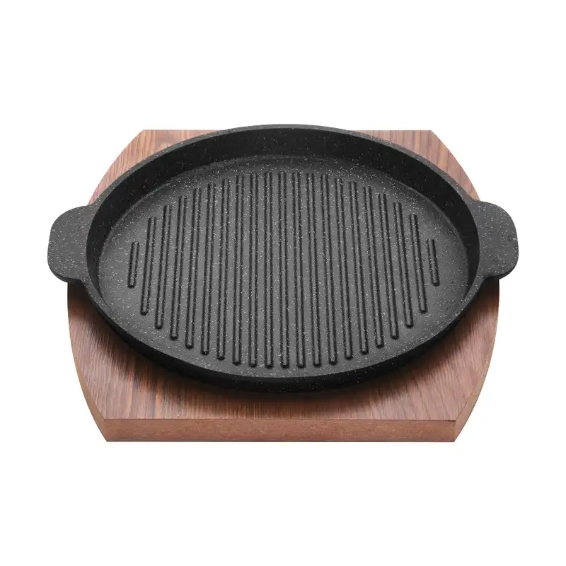 تابه گریل چدن نالینو مدل Fahita سایز 20 به همراه استند چوبی