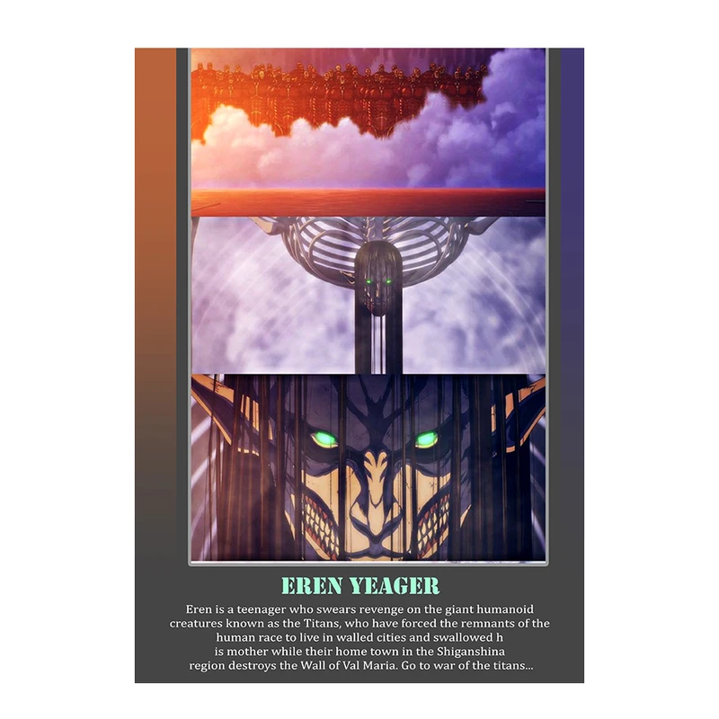 پوستر مدل Eren Yeager طرح انیمه Attack on titan کد 6