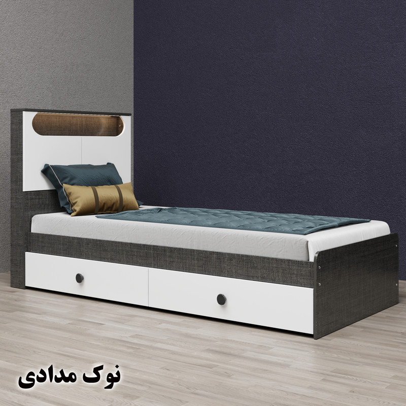 تخت خواب یک نفره وینه چوب مدل آرتا سایز 90x200 سانتی متر