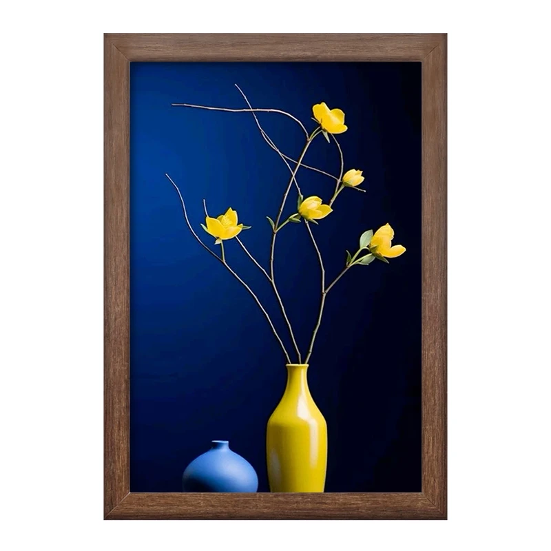 تابلو خندالو طرح گلدان گل زرد کد F11187