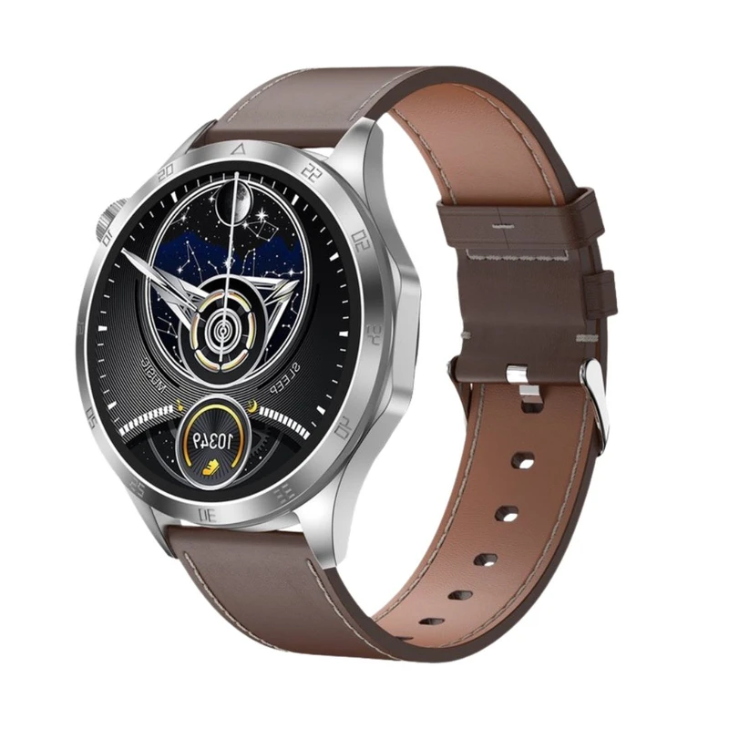 ساعت هوشمند 1/43 اینچی گرین لاین مدل optima با بند چرم مصنوعی