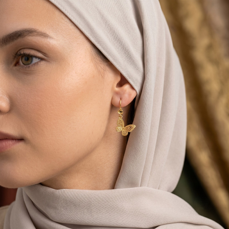 گوشواره عصایی طلا کم اجرت  18 عیار زنانه گالری سهی مدل SE40