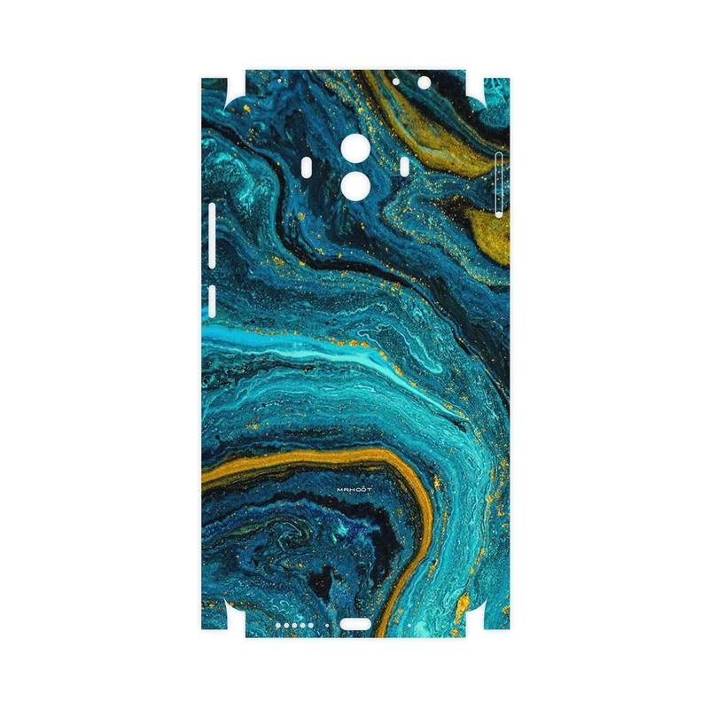برچسب پوششی ماهوت مدل Turquoise marblewith golden streaks-FullSkin مناسب برای گوشی موبایل هوآوی Mate 10