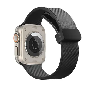Goof Carbon Silicone Strap suitable for Apple Watch Series 1/2/3/4/5/6/7/8/9/SE/ULTRA/ULTRA 2 42/44/45/49mm