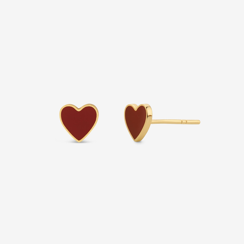 گوشواره میخی طلا 18 عیار زنانه جواهری راز مدل Haert کد 01