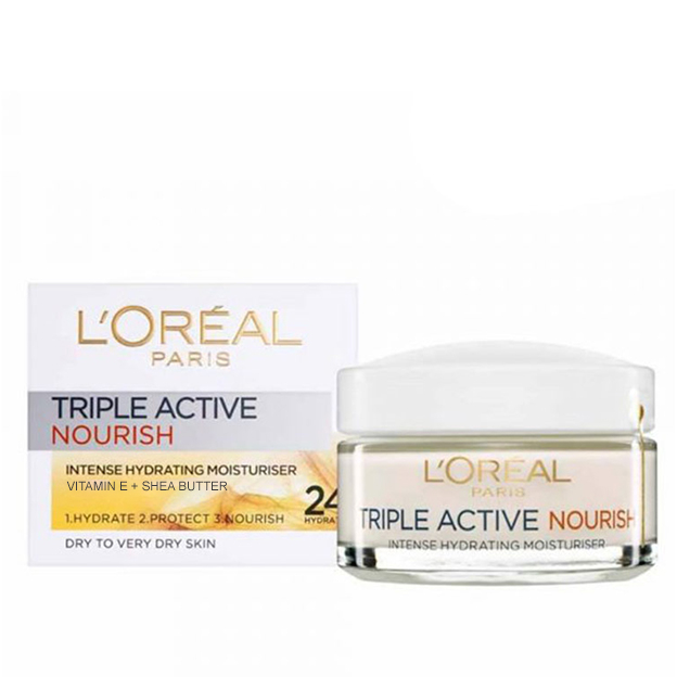 کرم مغذی لورآل مدل NOURISH VITAMIN E + SHEA BUTTER حجم 50 میلی لیتر