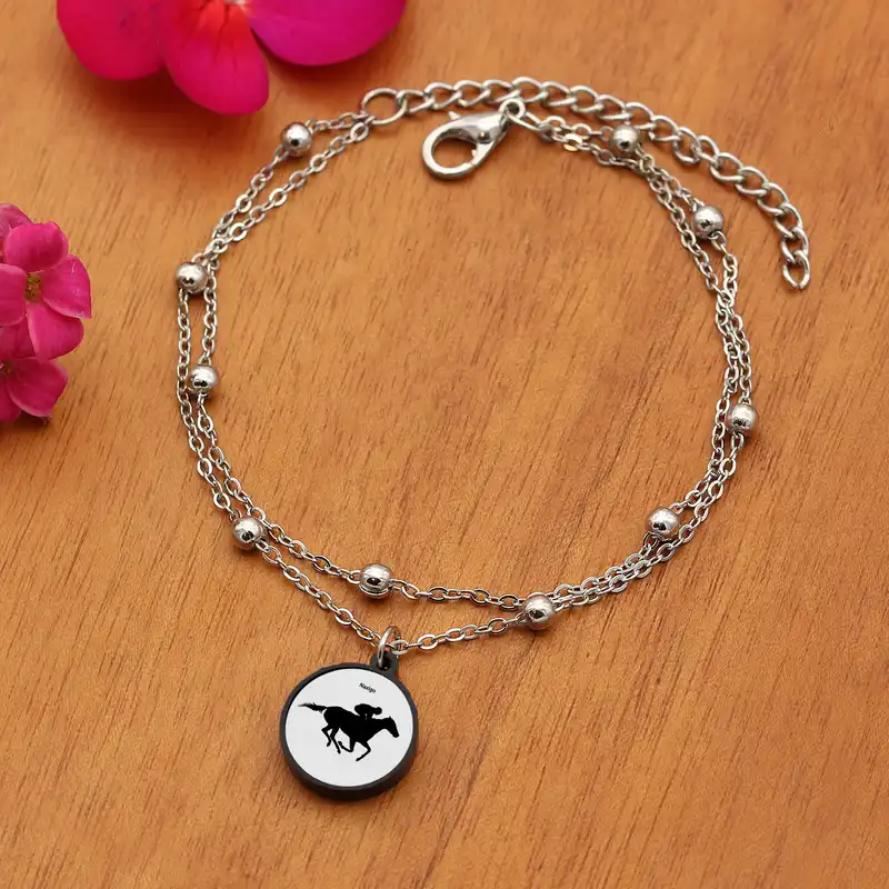 پابند زنانه ناکسیگو مدل شب تاب طرح اسب سواری کد LB7409