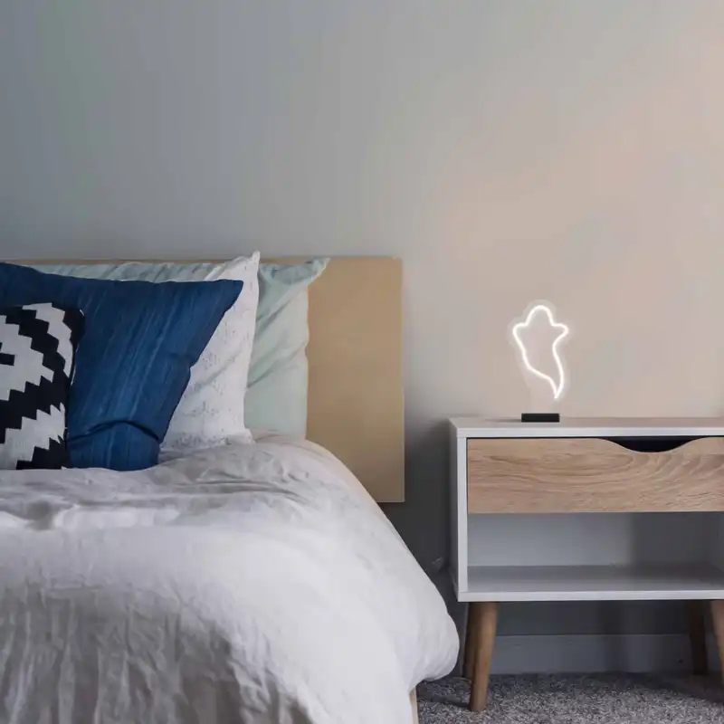 چراغ رومیزی مدل  ریموت دار GHOST-GL_WHT-GLASS